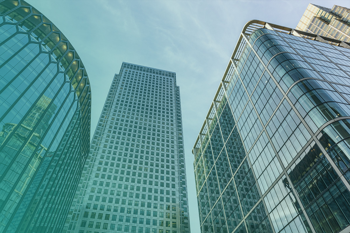 “Modern city skyscrapers representing Estate Management, showcasing the built environment involved in professional Estate Management services.”