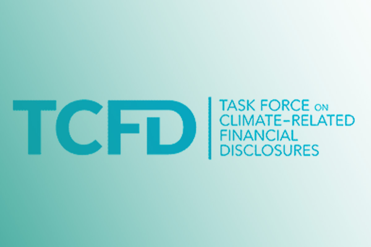 “Graphic showing the TCFD logo, representing the Task Force On Climate-related Financial Disclosures (TCFD) Compliance and Strategy Service used to support businesses with climate-related financial reporting.”