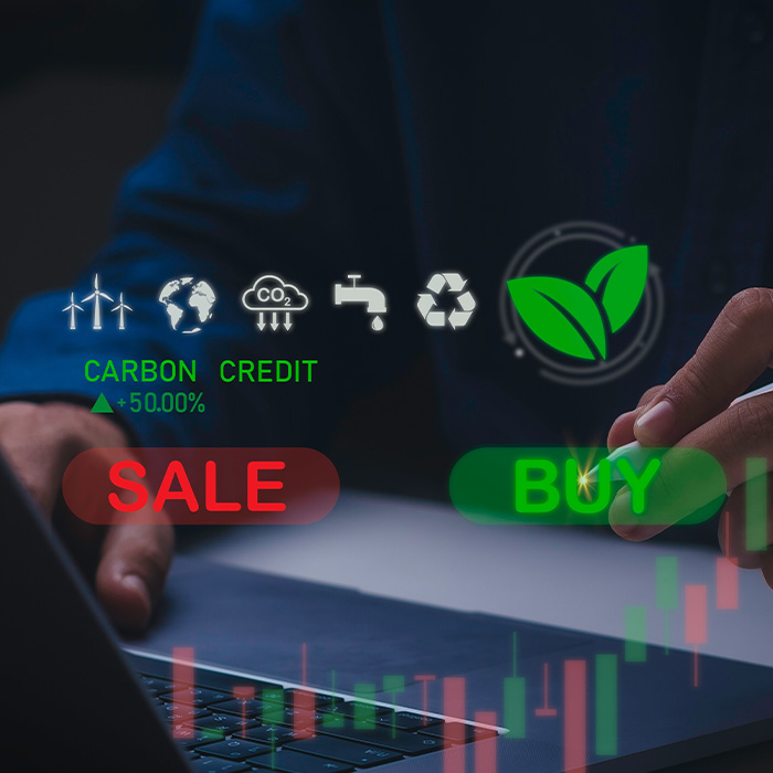 A person choosing between buy and sell options for carbon credits, symbolising Fixed vs Flexible Business Energy Procurement.