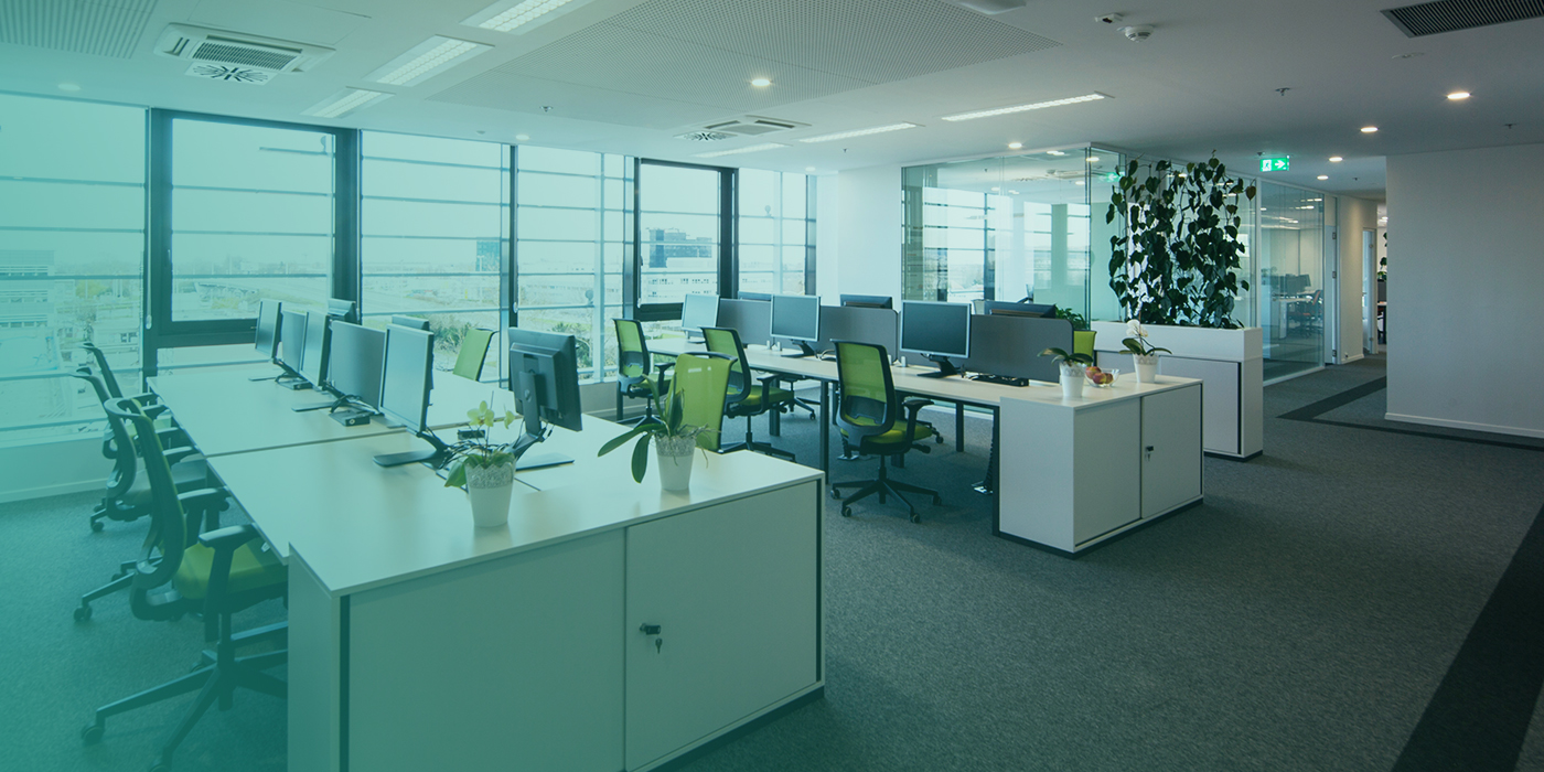Modern open-plan office powered by efficient energy connections, representing successful utility infrastructure siteworks delivery.