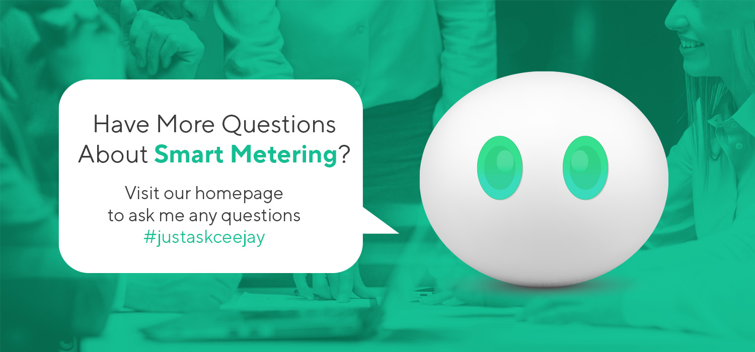 Graphic promoting the Smart Metering Toolkit for Landlords & Developers with a digital assistant inviting users to ask questions about smart metering.