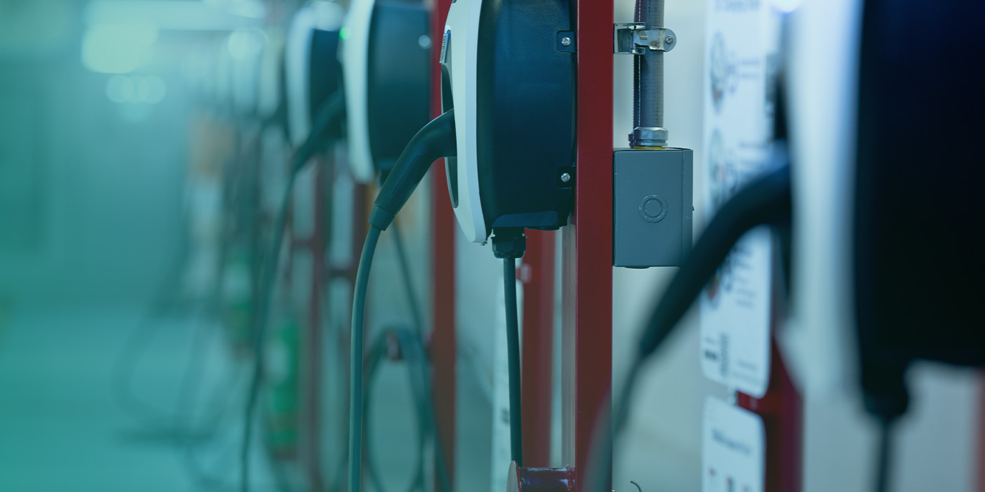 Close-up of EV charging infrastructure representing how the Smart Metering Toolkit for Landlords & Developers supports efficient energy load planning and sustainability goals.