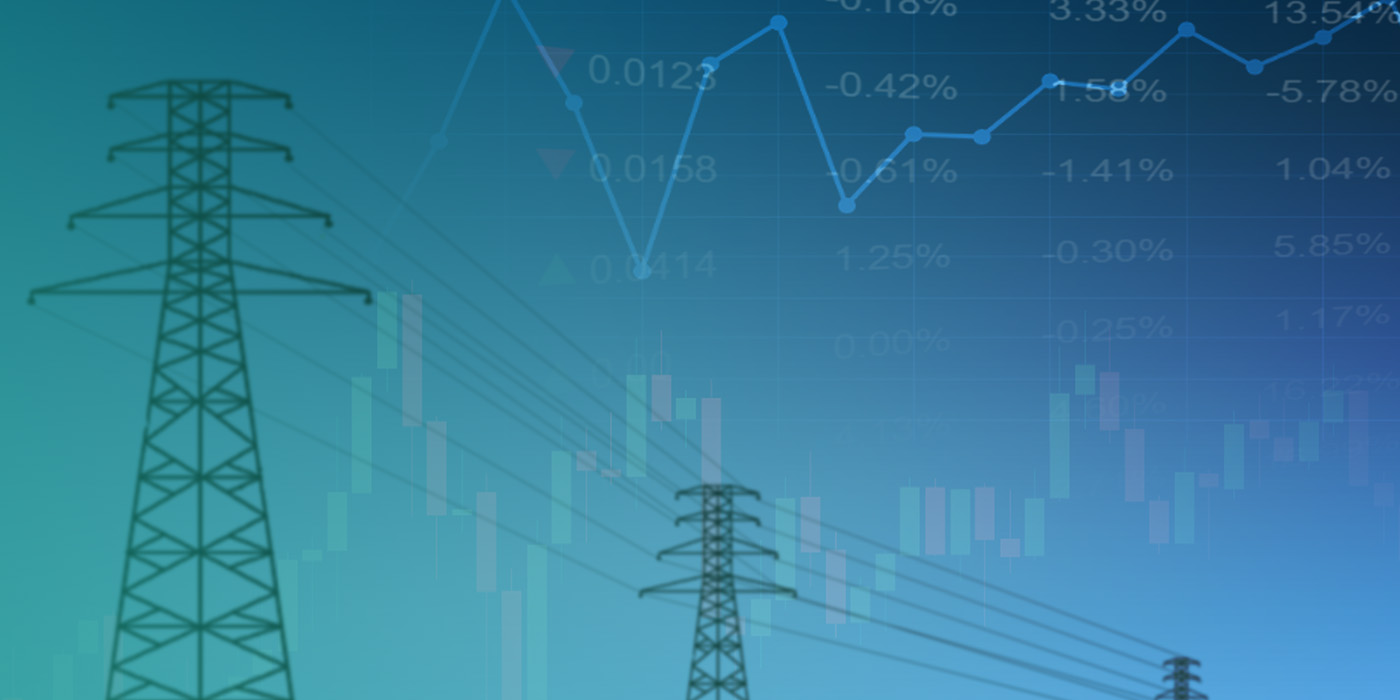 “Electricity pylons beneath fluctuating market graphs illustrating Energy Procurement Mistakes caused by relying on brokers without proper oversight.”