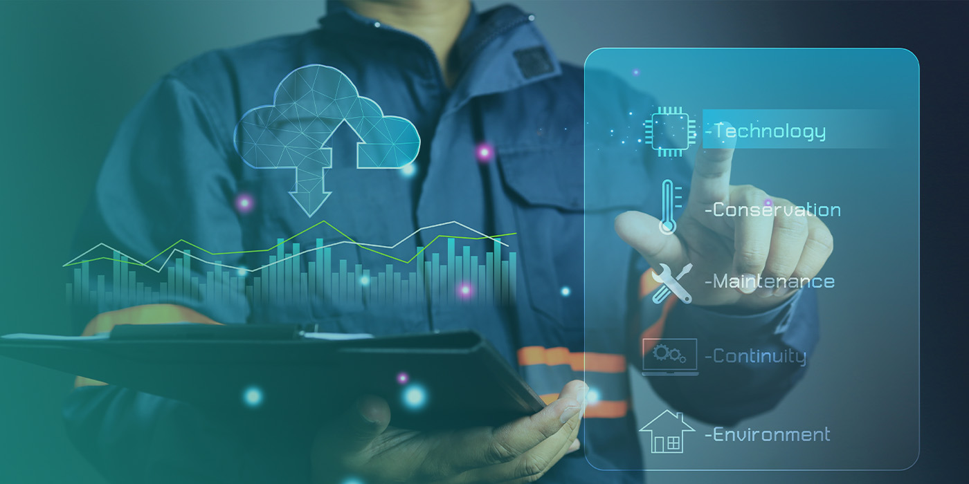 Engineer using digital tools to review building performance data, highlighting how BMS Optimisation supports technology, maintenance, conservation, and environmental outcomes.