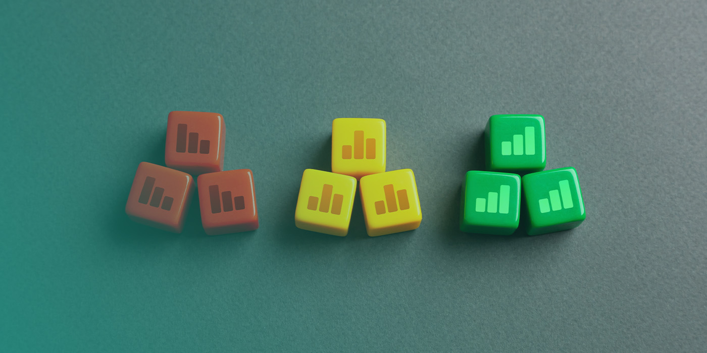 Visual representation of performance data quality used to reduce energy costs on fixed contracts by identifying low, medium, and high performing sites.